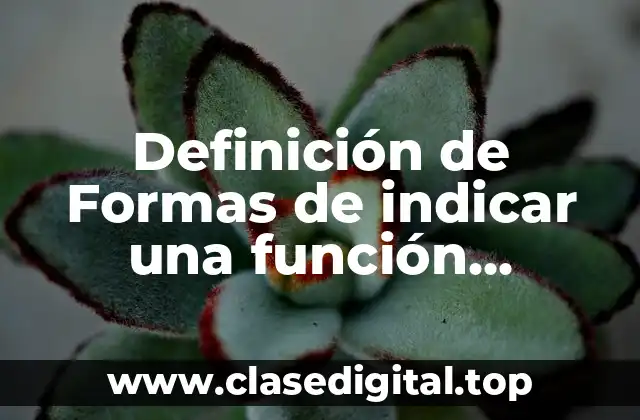 Definición de Formas de indicar una función matemática