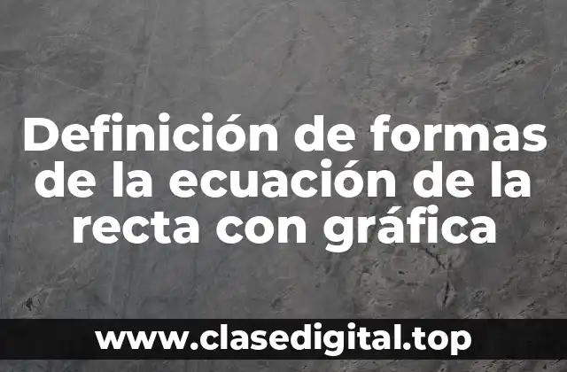 Definición de formas de la ecuación de la recta con gráfica