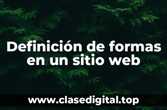 Definición de formas en un sitio web