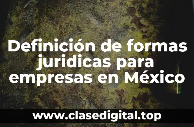 Definición de formas juridicas para empresas en México