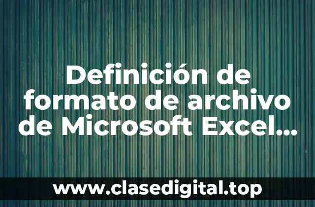 Definición de formato de archivo de Microsoft Excel 2016