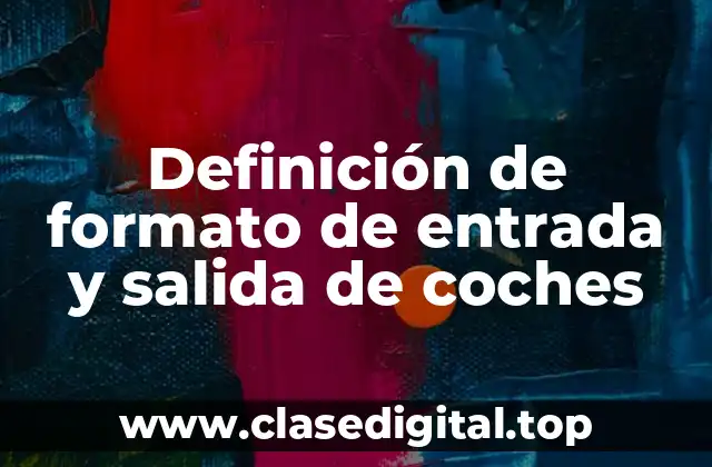 Ejemplos de formatos de entrada y salida de coches