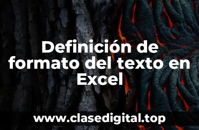 Definición de formato del texto en Excel