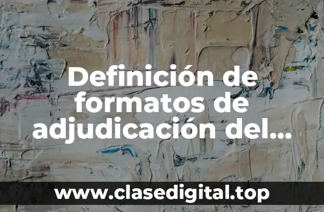 Definición de formatos de adjudicación del postor sobre un coche