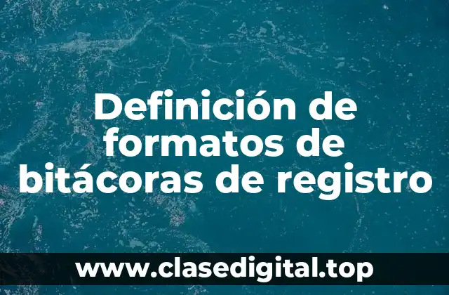 Definición de formatos de bitácoras de registro