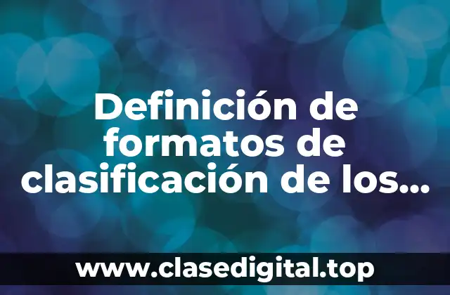 Definición de formatos de clasificación de los textos funcionales