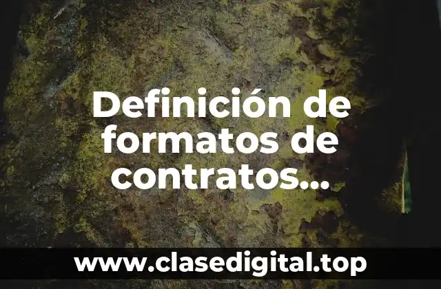 Definición de formatos de contratos mercantiles para dar créditos