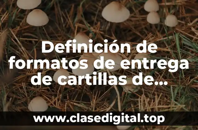 Definición de formatos de entrega de cartillas de vacunación