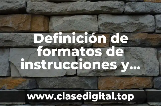 Definición de formatos de instrucciones y datos