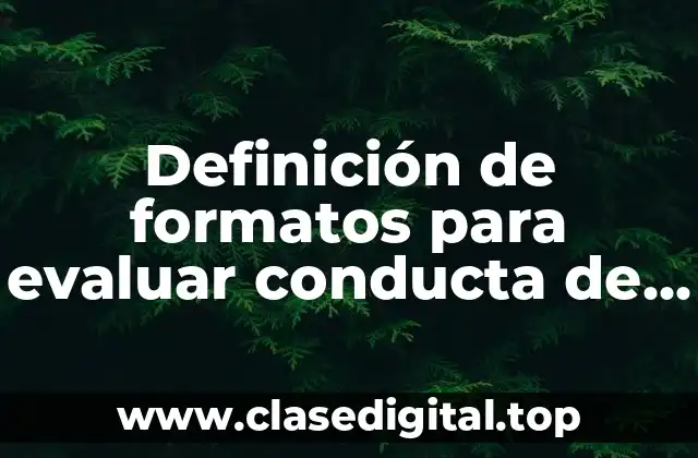 Definición de formatos para evaluar conducta de alumnos de primaria