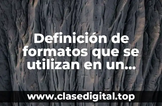 Definición de formatos que se utilizan en un almacen