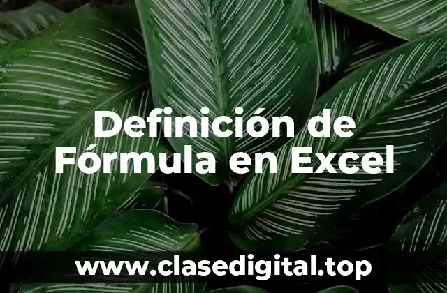 Definición de Fórmula en Excel
