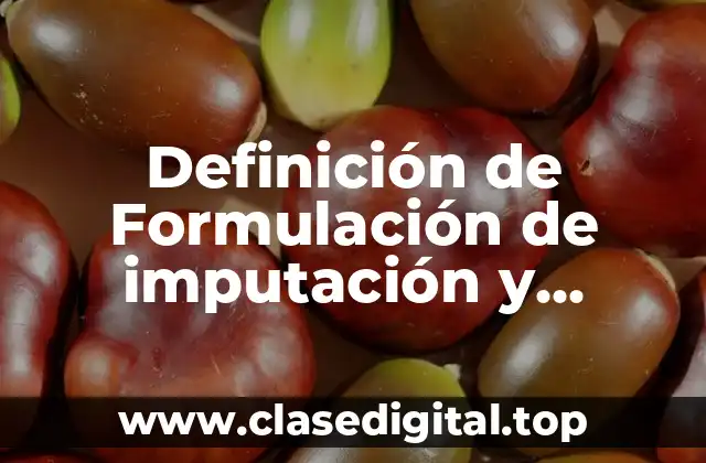 Definición de Formulación de imputación y fundamento