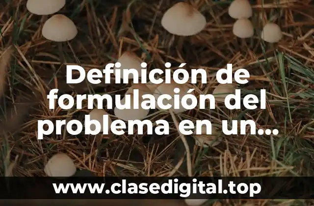 Definición de formulación del problema en un anteproyecto