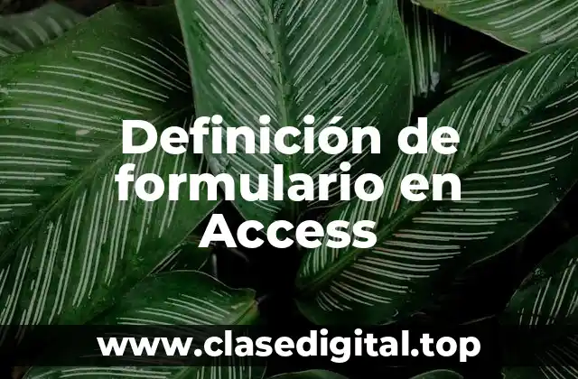 Definición de formulario en Access