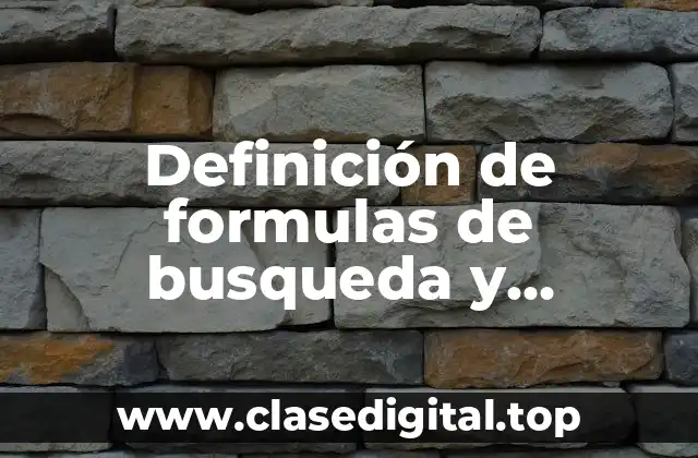 Definición de formulas de busqueda y referencia en Excel