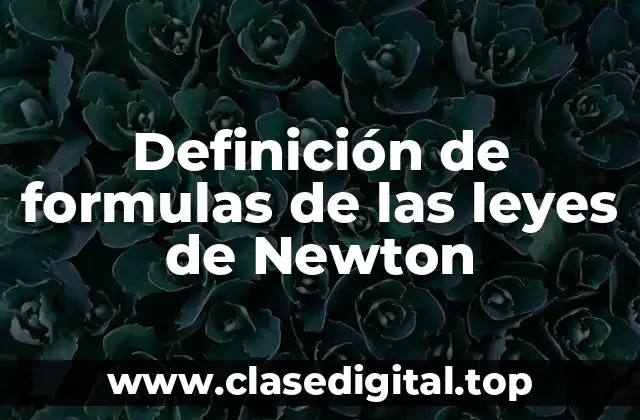 Definición de formulas de las leyes de Newton