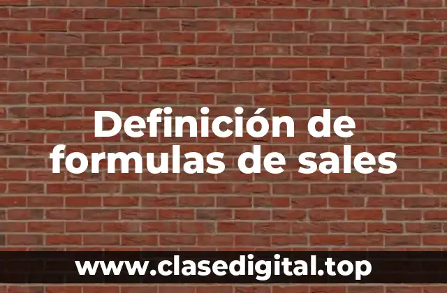 Definición de formulas de sales
