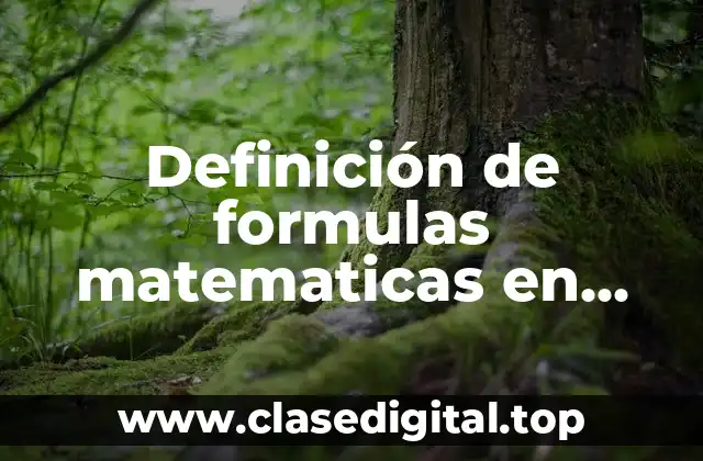 Definición de formulas matematicas en excel