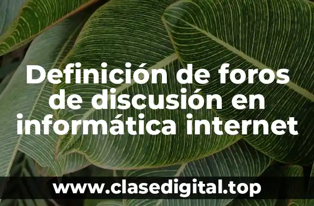 Definición de foros de discusión en informática internet