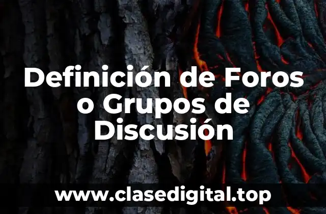 Definición de Foros o Grupos de Discusión