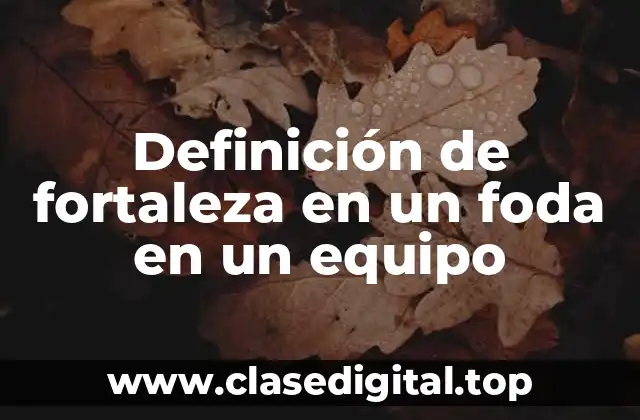 Definición de fortaleza en un foda en un equipo