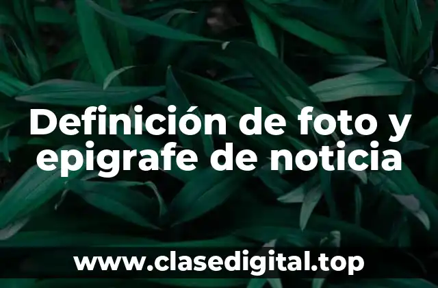 Definición de foto y epigrafe de noticia