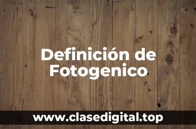 Definición de Fotogenico