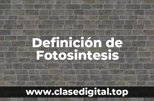 Definición de Fotosintesis