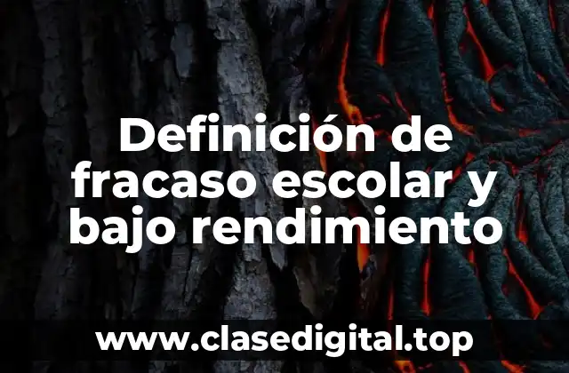 Definición de fracaso escolar y bajo rendimiento