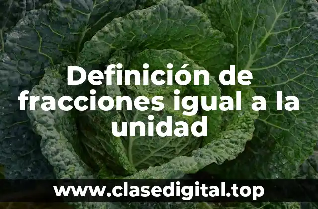 Ejemplos de fracciones igual a la unidad