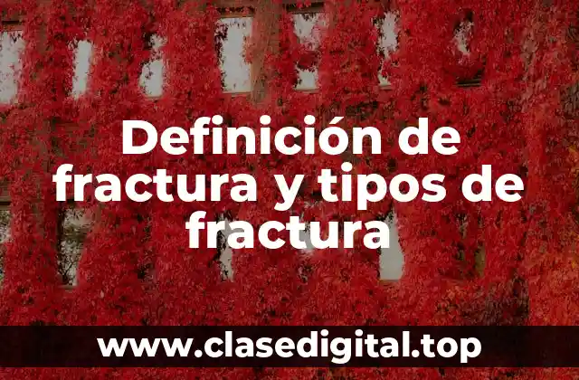 Definición de fractura y tipos de fractura