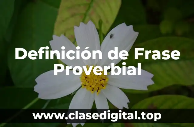 Definición de Frase Proverbial