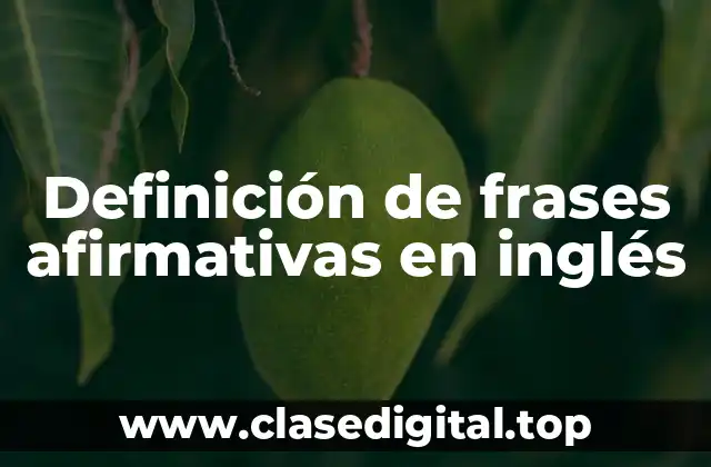 Definición de frases afirmativas en inglés