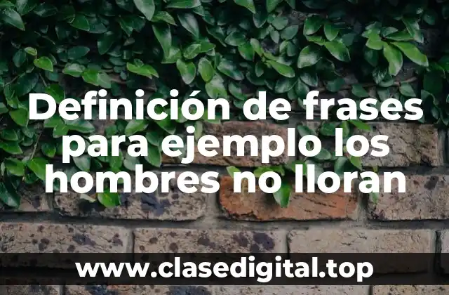 Definición de frases para ejemplo los hombres no lloran