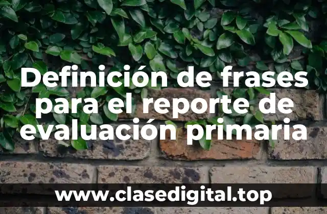 Definición de frases para el reporte de evaluación primaria