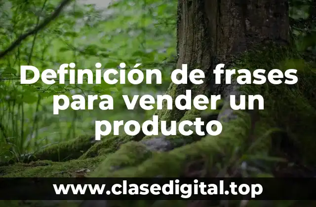 Definición de frases para vender un producto