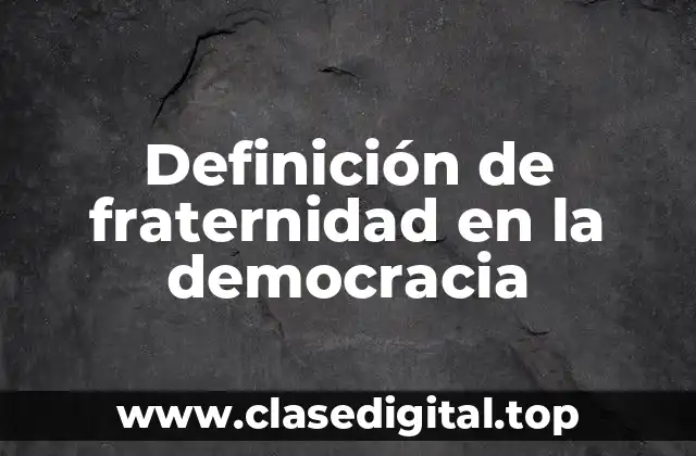 Definición de fraternidad en la democracia