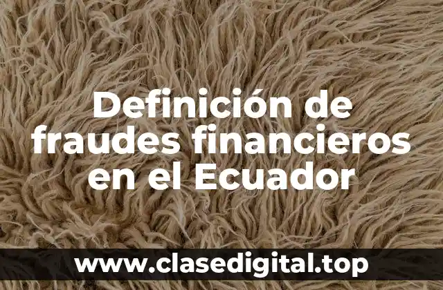 Definición de fraudes financieros en el Ecuador