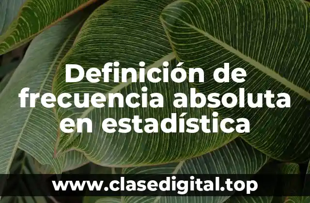 Definición técnica de frecuencia absoluta