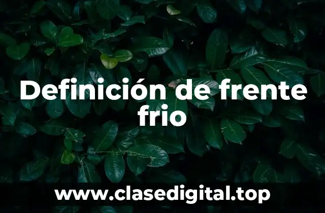 Definición de frente frio