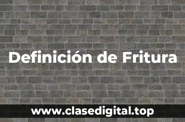 Definición de Fritura