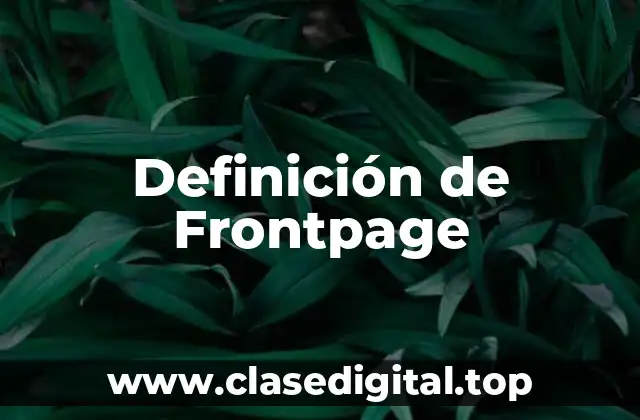 Definición de Frontpage