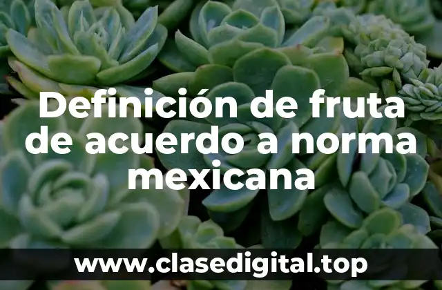 Definición de fruta de acuerdo a norma mexicana