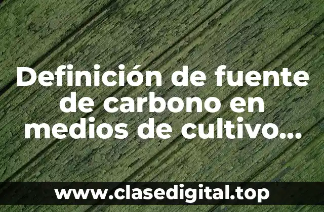 Definición de fuente de carbono en medios de cultivo indefinidos