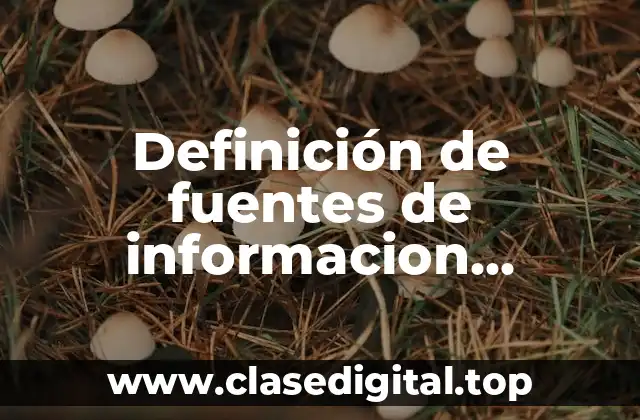 Definición de fuentes de informacion primarias en el entorno