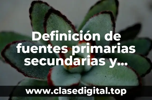 Definición de fuentes primarias secundarias y terciarias