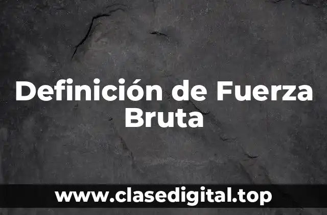 Definición de Fuerza Bruta