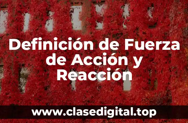 Definición de Fuerza de Acción y Reacción