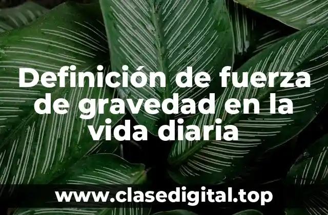 Ejemplos de fuerza de gravedad